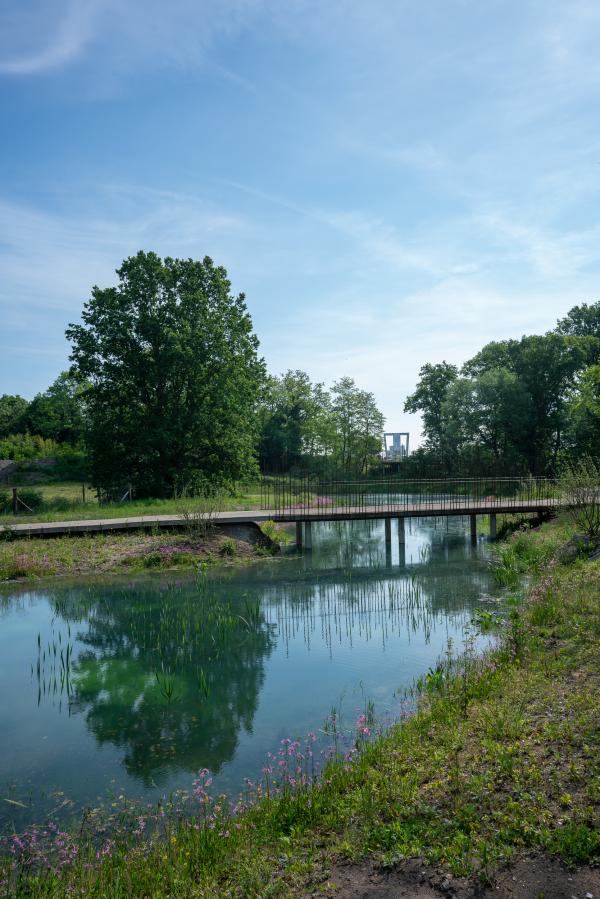 Cosmopolitan Culture Park, view on the Cosmogolem, LABIOMISTA, Genk (BE) © Koen Vanmechelen 2019 Photo by Kris Vervaeke