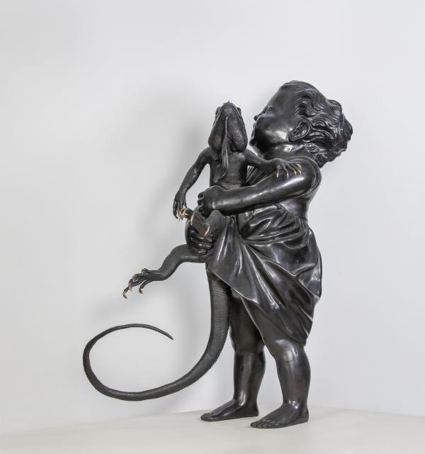 Cosmopolitan Fossil, bronze, 220 x 110 x 150 cm © Koen Vanmechelen, photo by Philippe van Gelooven, 2026
