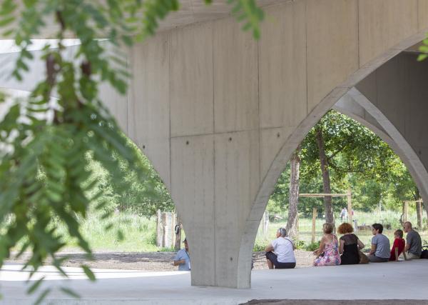 LabOvo met zicht op Cosmopolitan Culture Park, photo city of Genk by Tony van Galen 